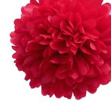 Tissue paper pom pom large - red - Pixie Party Boutique