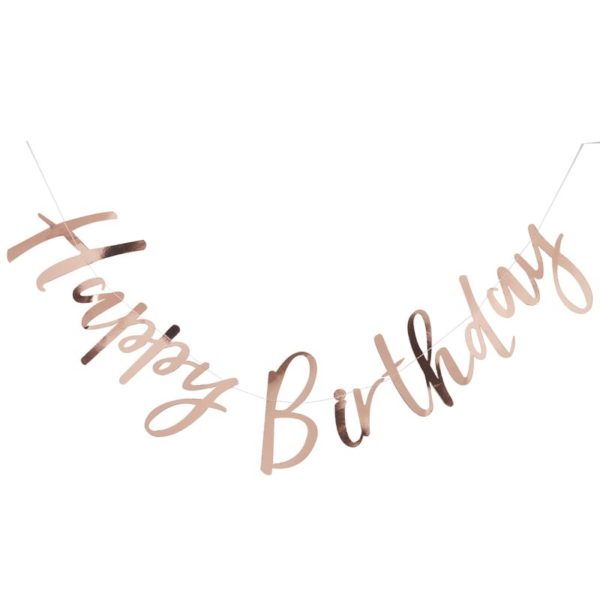Happy Birthday rose gold bunting